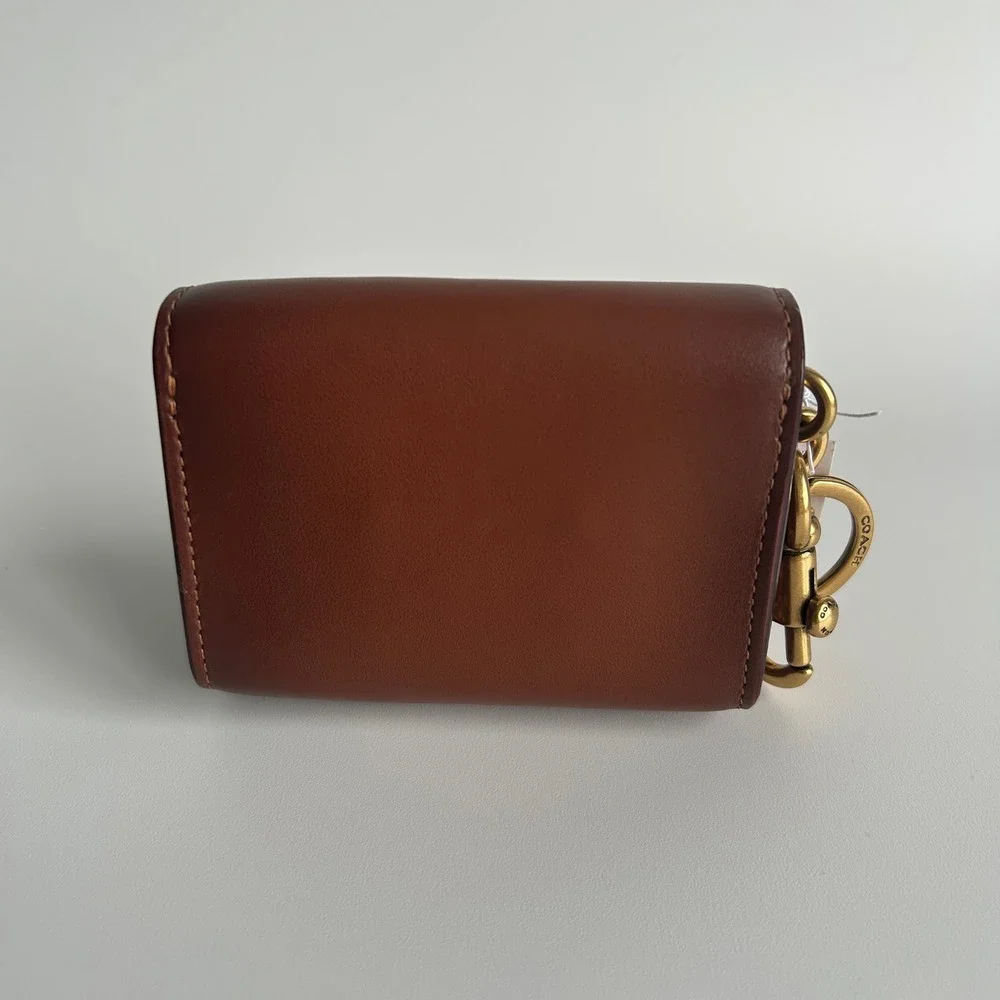 Coach Parker Bag Charm Brown Multi Leather Tea Rose 1636 NWT